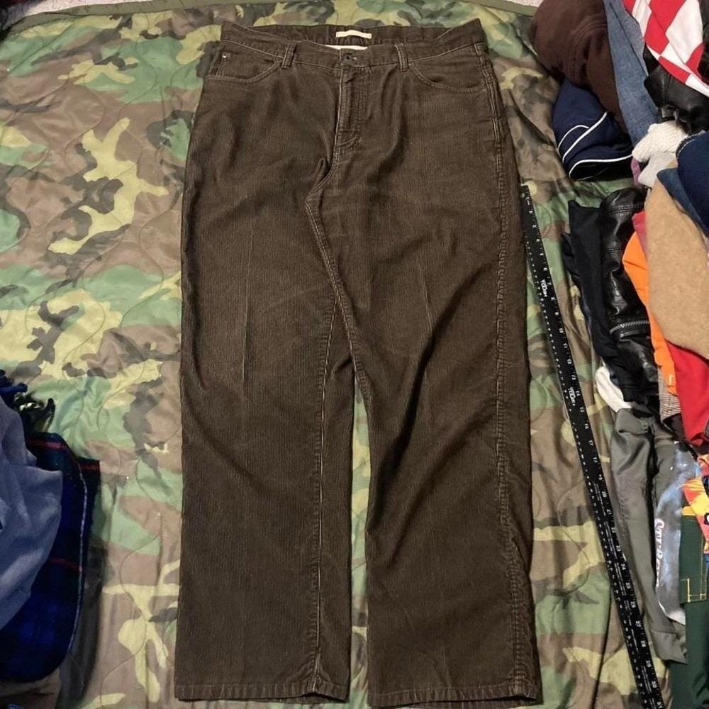 L.L.Bean vintage 00s brown relaxed fit cotton corduroy pants‎
